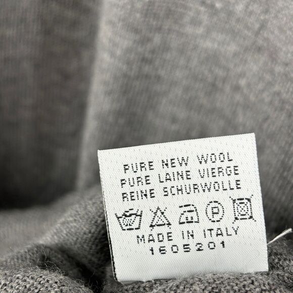 VALDA COLLECTION Sweater Mens S Pure Wool Pullover Knit Jumper Basic Gray Italy - Picture 11 of 14